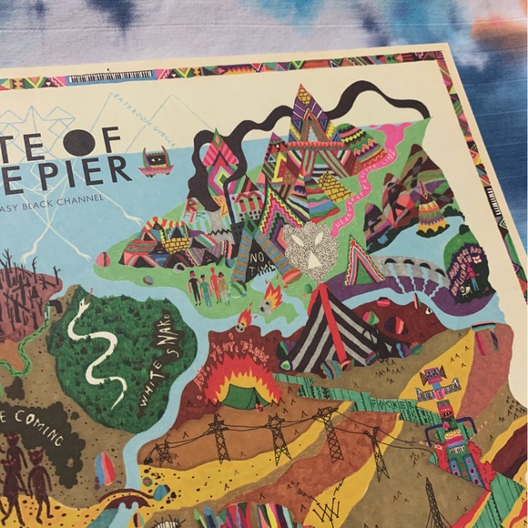 Late of the Pier Fantasy Black Channel Promotional Treasure Map Poster 2008 🗺️ - Picture 12 of 15